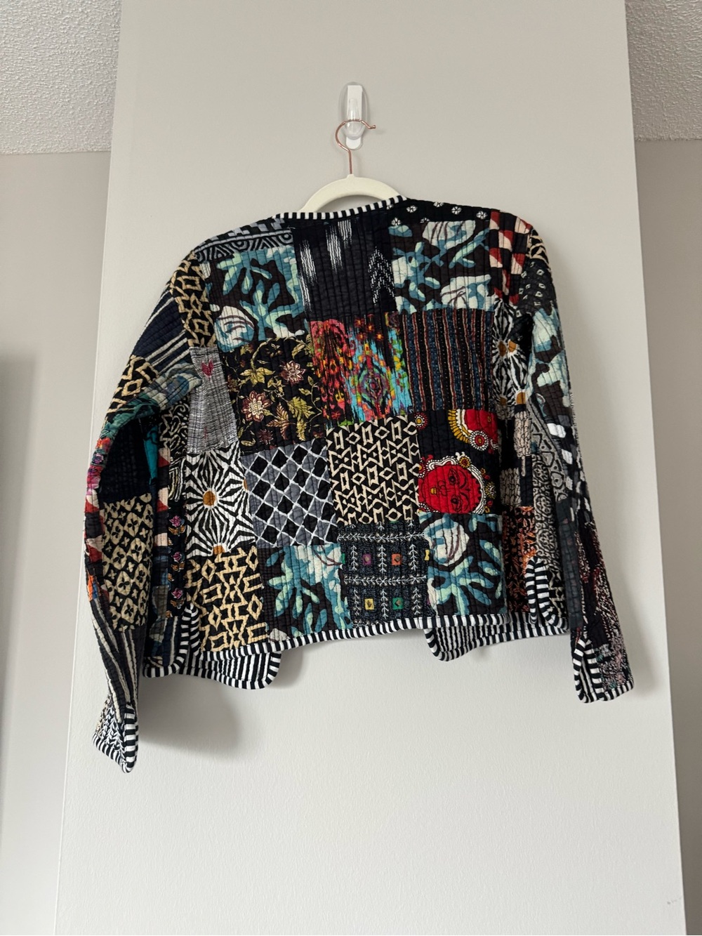 Patchwork Quilted Open-Front jacket Multicolor - reversible - Picture 2 of 2